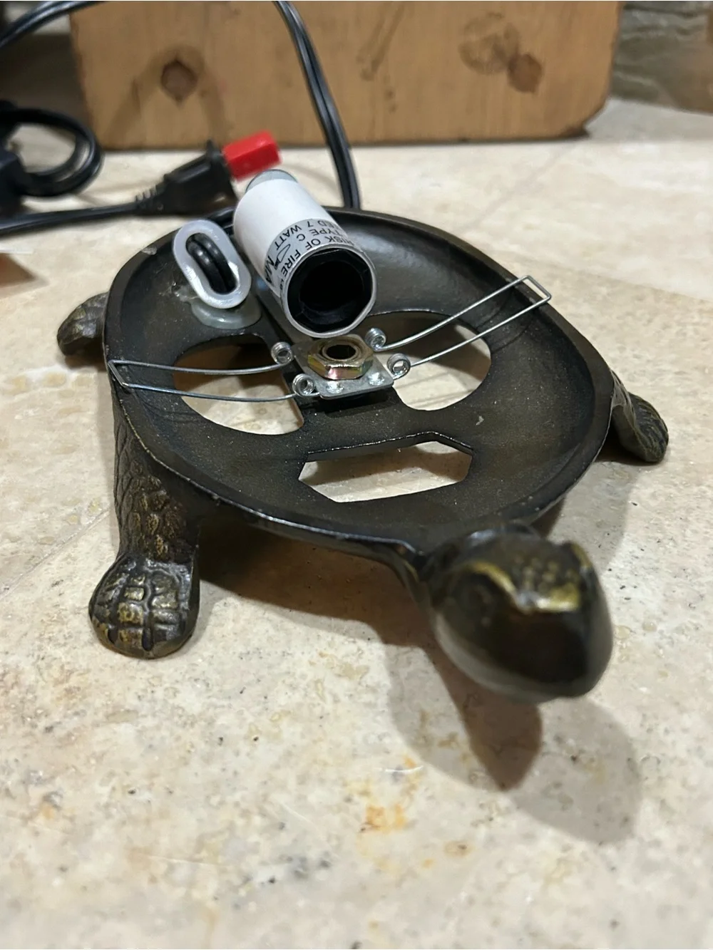 Vintage Tortoise Turtle Lamp Bronze metal BASE ONLY